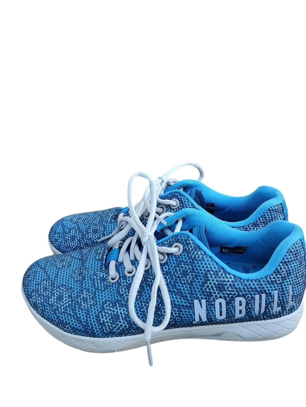 NOBULL Turquoise Floral Knit Lace-Up Athletic Shoes